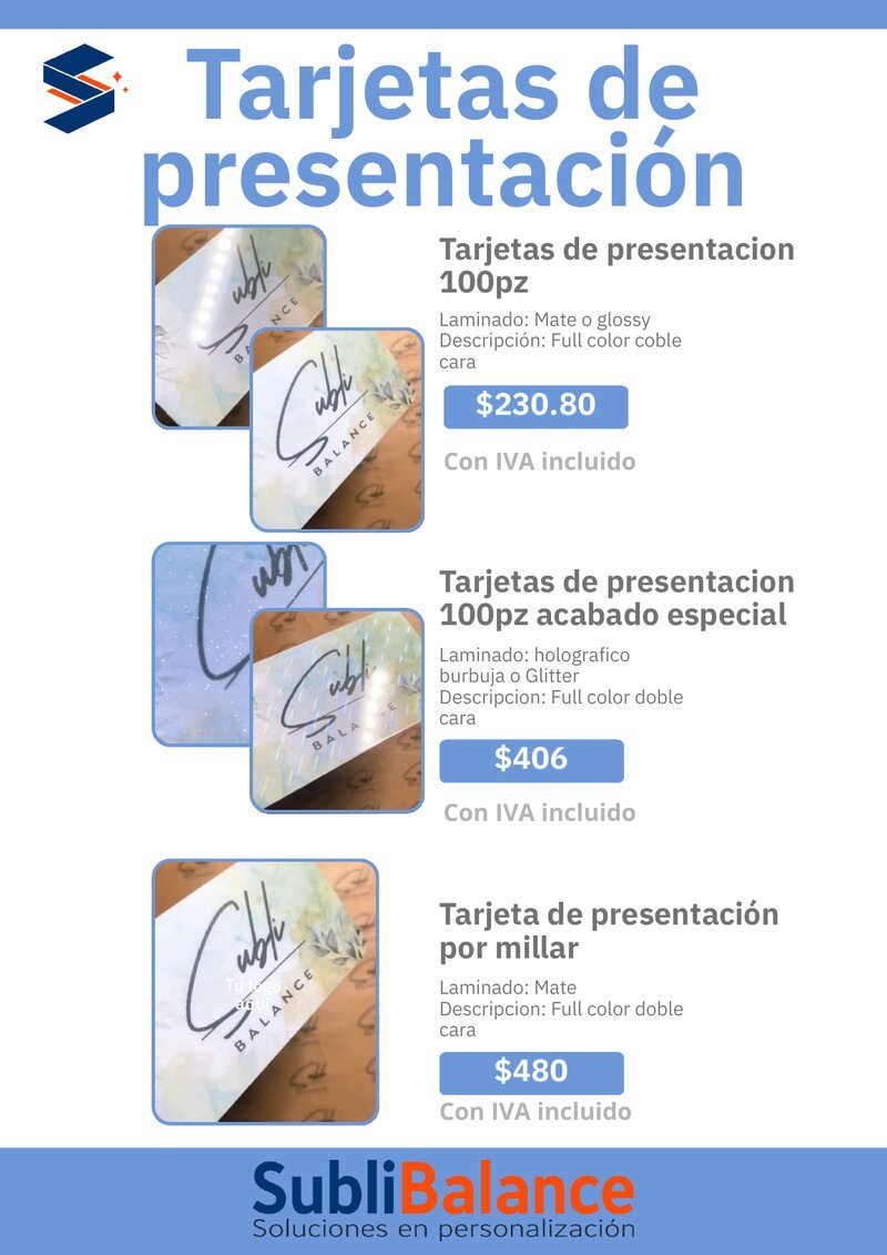 Tarjetas de presentación